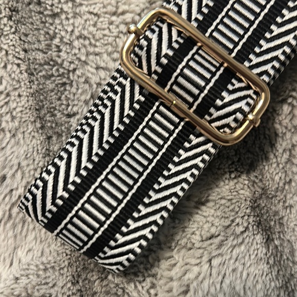 Pom Pom London Bag Strap Black and White - Picture 2 of 4